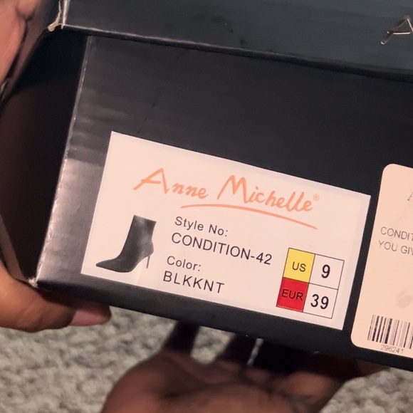 Black Booties With Black Diamonds Details - Picture 8 of 8